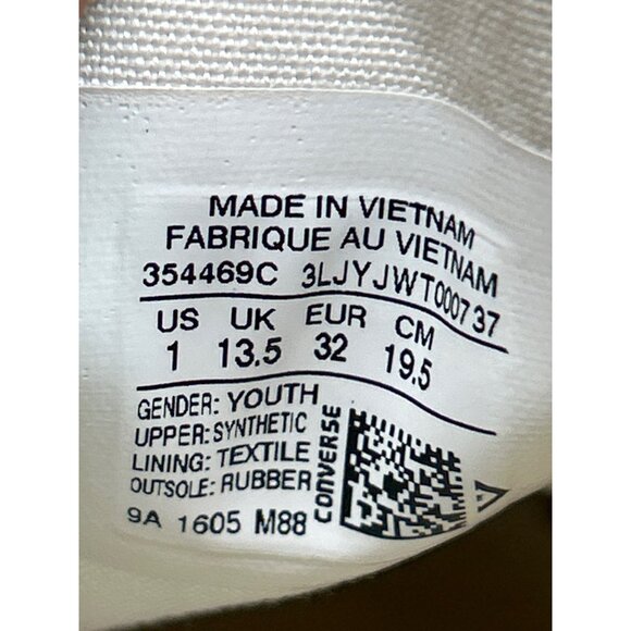 Converse Youth Size 1 Silver Holographic All Star Low Top Sneakers - Picture 6 of 7